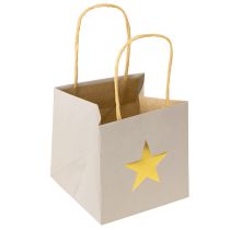 Prodotto Buste in carta con stella e manico grigie assortite cm 10,5×10,5 9pz