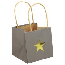 Prodotto Buste in carta con stella e manico grigie assortite 12×12×12 cm 9pz