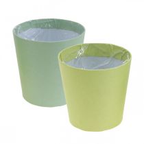 Prodotto Portacarte, cachepot, fioriera blu/verde Ø11cm H10cm 4pz