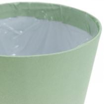 Vaso di carta, mini vaso per piante, cachepot blu/verde Ø9cm H7.5cm 4pz