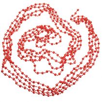 Ghirlanda di perle Decorazione per albero di Natale rosso 7m