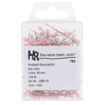 Prodotto Aghi con testa perlata rosa Ø4mm 4cm 150 pz