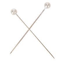Prodotto Spilli con testa in madreperla bianca, Ø4mm, 40mm