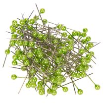 Prodotto Spilli da fiorista con testa in madreperla verde, versatili, Ø4mm, 40mm, 150 pezzi