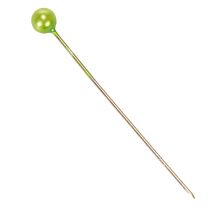 Prodotto Spilli da fiorista con testa in madreperla verde, versatili, Ø4mm, 40mm, 150 pezzi