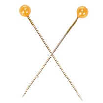 Prodotto Spilli arancioni con testa in madreperla per forniture da fiorista, Ø4mm, 40mm, 150 pezzi