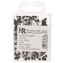 Prodotto Spilli da fiorista con testa in madreperla nera, Ø4mm, 40mm, 150 pezzi