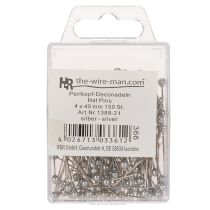Prodotto Spilli per fioristi e decorazioni con testa in madreperla, argento, Ø4mm, 40mm, 150 pezzi
