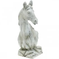 Testa di cavallo busto deco figura cavallo ceramica bianco, grigio H31cm
