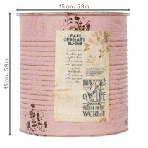 Prodotto Vaso per piante, rosa antica, scatola decorativa in metallo, vintage, Ø15,5cm H15cm