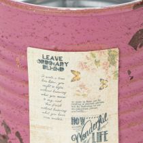 Prodotto Vaso per piante, vaso decorativo, rotondo, viola, in metallo, decorazione vintage, Ø8cm, H7.5cm