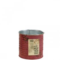 Prodotto Fioriera decorativa scatola rotonda viola in metallo decorazione vintage Ø8cm H7.5cm