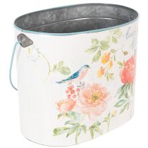 Prodotto Fioriera ovale decorativa primaverile vintage, in metallo, 26/22/17 cm, set da 3