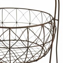 Supporto per cesto per piante vintage in metallo etagere a 2 livelli 62 cm