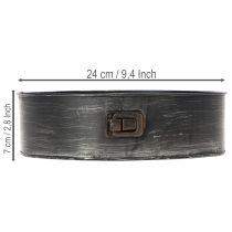Prodotto Fioriera, teglia decorativa, stampo a cerniera per piante, decorazione in metallo Ø24cm H7.5cm