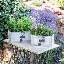 Fioriera scatola di legno Giardino bianco 32/27/22cm 3 pezzi