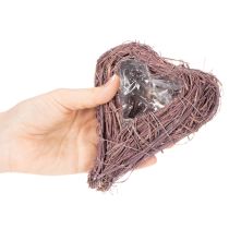 Prodotto Ciotola a forma di cuore con rami e inserto in lamina per composizioni floreali, 14 cm, 2 pezzi