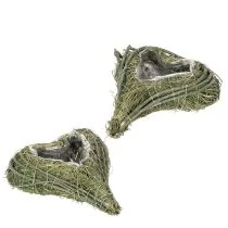 Prodotto Cuore vegetale in materiale naturale con inserto in lamina, 22 cm, 2 pezzi