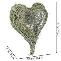 Prodotto Ciotola a forma di cuore in erba naturale con foglio per la semina, 38 cm