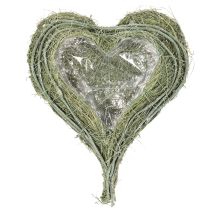 Prodotto Ciotola a forma di cuore in erba naturale con foglio per la semina, 38 cm