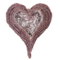 Prodotto Ciotola a forma di cuore realizzata con ramoscelli e inserto in lamina, 37 cm