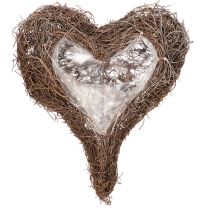 Prodotto Fioriera a forma di cuore realizzata con ramoscelli e lamina metallica, 20 cm, 2 pezzi