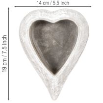 Prodotto Ciotola decorativa a forma di cuore, grigia; piccolo vaso a forma di cuore, 19 cm