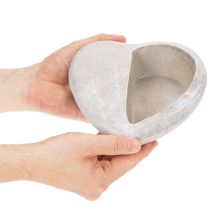 Prodotto Vaso a forma di cuore, in pietra fusa, vaso decorativo, 17 cm