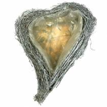Rami del cuore della pianta lavati bianchi 40 cm x 30 cm