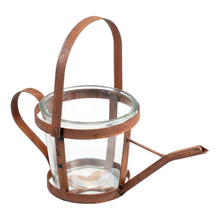 Annaffiatoio decorativo lanterna vaso per piante decorazione da giardino ruggine 29 cm