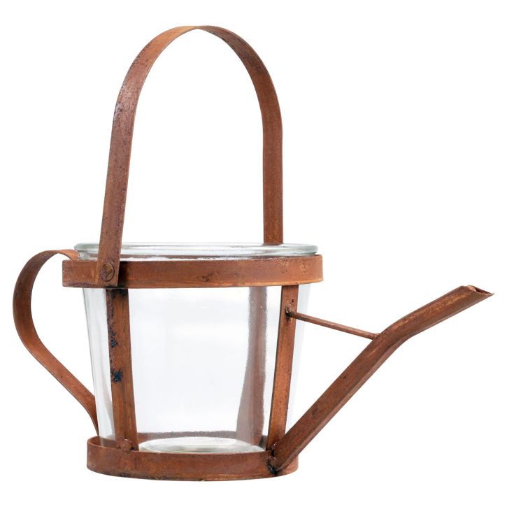Annaffiatoio decorativo lanterna vaso per piante decorazione da giardino ruggine 29 cm