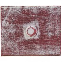 Prodotto Cassetta per piante in legno cassetto decorativo shabby chic rosso bianco 12cm