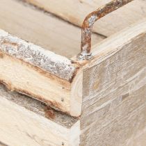 Prodotto Fioriera in legno di corteccia con manico naturale L29cm/23cm Set 2 pezzi