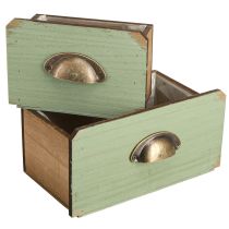 Prodotto Cassettiera in legno decorazione cassettiera per piante 22/18 cm set da 2 pezzi