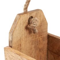 Prodotto Fioriera in legno con manico, quadrata, juta naturale 27x12x17cm