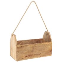 Prodotto Fioriera in legno naturale di juta con manico 35x16x21,5cm