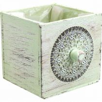 Prodotto Cassetta per piante cassetto decorativo shabby verde 15-23cm set di 3