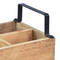 Prodotto Portapiante portaposate in legno scatola in legno 4 scomparti L30cm
