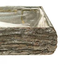 Fioriera in legno ciotola decorativa per piante con corteccia 33×15×7cm