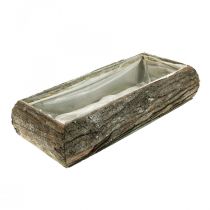 Fioriera in legno ciotola decorativa per piante con corteccia 33×15×7cm