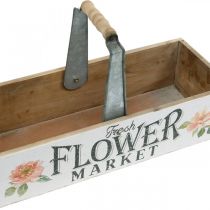 Fioriera, decorazione floreale, scatola di legno per piantare, fioriera aspetto nostalgico 41,5×16 cm
