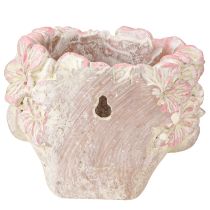 Prodotto Vaso per fiori a testa di pianta da appendere effetto cemento rosa H13cm