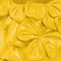 Prodotto Vaso in poliresina a forma di testa di pianta, giallo, 13,5×13×14cm