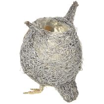 Prodotto Cestino porta piante gufo vite bianco lavato Ø14cm