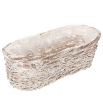 Prodotto Cesto da fiori con inserto in lamina, ovale, bianco, 37 cm
