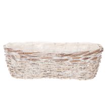Prodotto Cesto da fiori con inserto in lamina, ovale, bianco, 37 cm