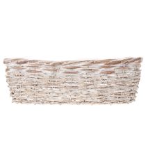 Prodotto Cesto da fiori con inserto in lamina, ovale, bianco, 37 cm