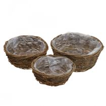 Prodotto Cesto per piante vaso da fiori viti rustiche Ø20/25/28cm set di 3