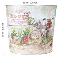 Prodotto Fioriera/vaso da fiori rotondo in metallo Fresh Garden H21cm