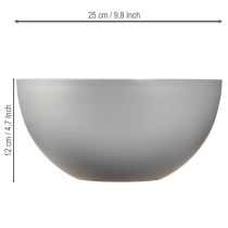 Prodotto Vaso per piante in plastica, ciotola per fiori grigia Ø25cm H12cm